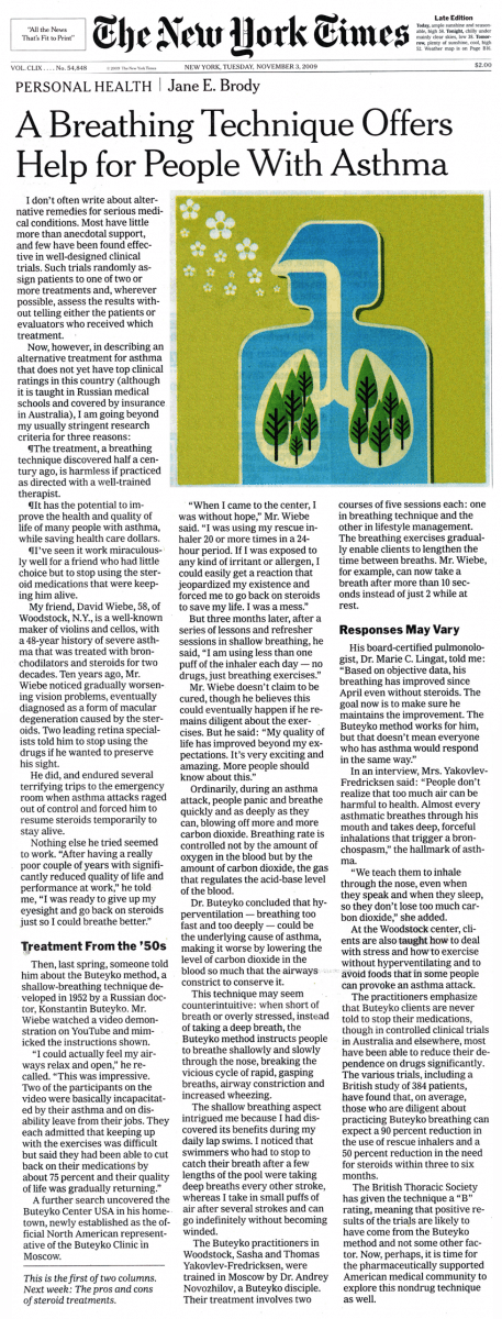 New York Times Article Holistic Asthma Treatment