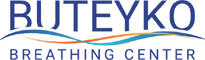Buteyko Breathing Center logo with colored waves