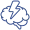 Blue lightning bolt over a cloud icon