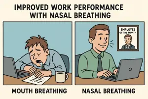 The Buteyko method helps to establish nasal breathing at work to increase productivity.
